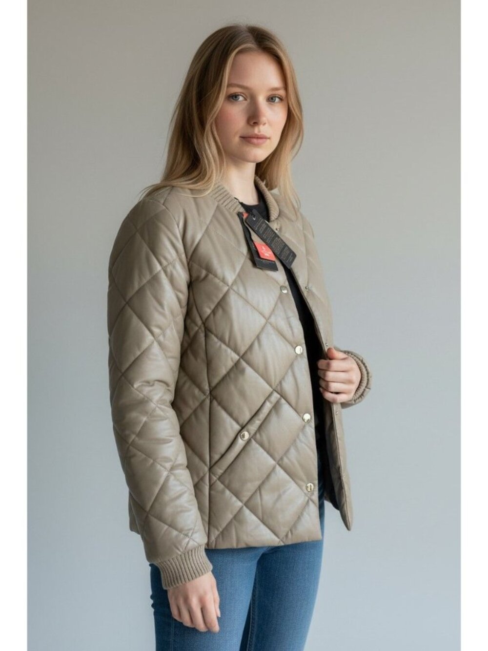 Bod & Christensen Women's Leather Puffer Jacket Quilted Size Small New with Tag - Picture 3 of 9